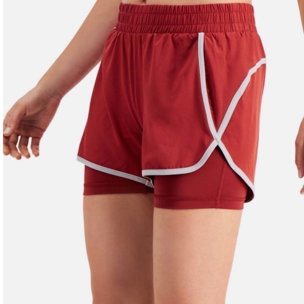 IDEOLOGY Activewear Shorts Size XL Fruity Red Pear-NWT